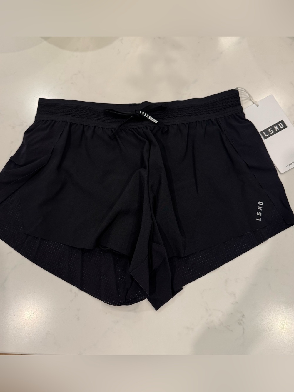 LSKD Accelerate Mid-Rise Run Shorts Black Small NWT